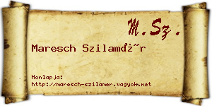 Maresch Szilamér névjegykártya